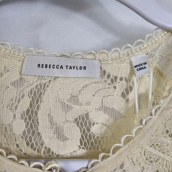 NWT Rebecca Taylor Chiffon and Lace Long Sleeve Blouse - Picture 2 of 13